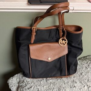 Michael Kors Black and Tan Tote Bag